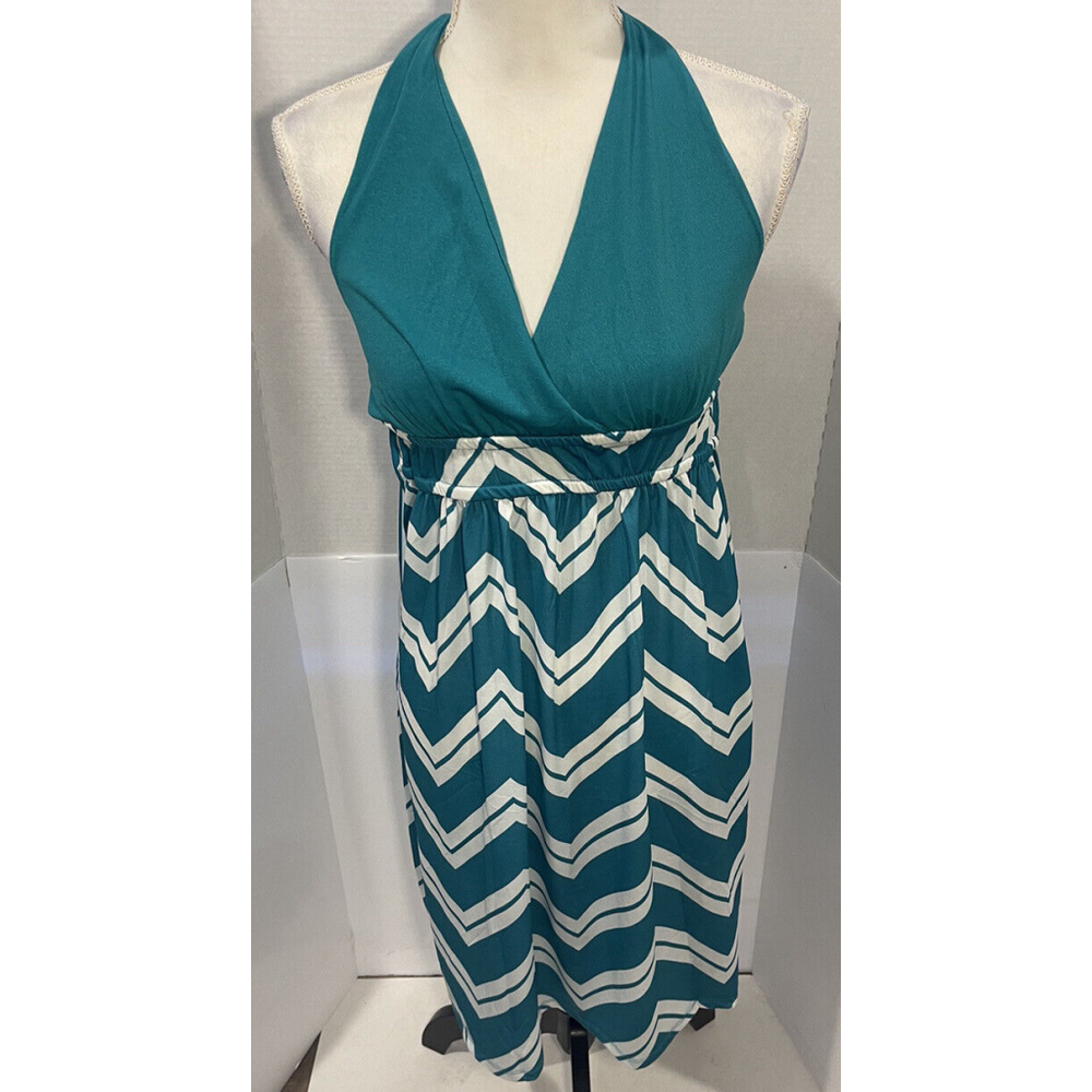 Women’s 5th And Love High Low Halter Dress Chevron Print - Multi color - Size XL